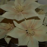 ivory clematis cold porcelain flowers