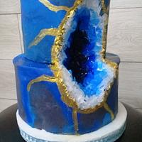 Geode blue cake