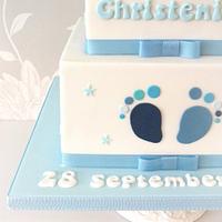 Baby Boots Christening Cake