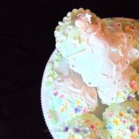 Sleeping baby in blossoms - cupcakes - Christening