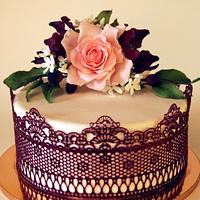 Cake with sugar clematis