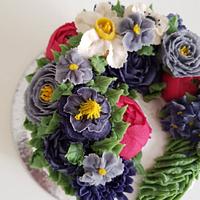 Beanpaste flowers cake 