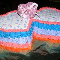 double heart birthday cake