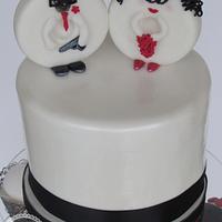Donut themed wedding cake toppers