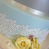 5 Tier Vintage Inspired Wedding Cake