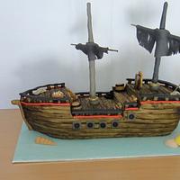 Pirate ship cake.