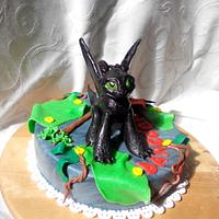 Toothless - how to train your dragon cake