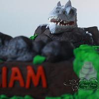 Solid Modeling Chocolate Indominus Rex birthday cake