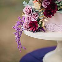 Fall/ Autumn Sugar Flower Wedding Cake