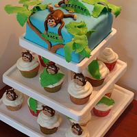 Monkey Cake & Cupcake Tower