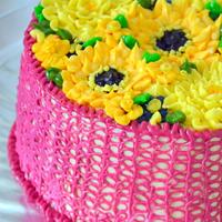 Crochet Basket full of flowers 