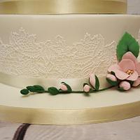 Rose and Freesia Wedding cake