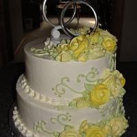 Yellow butter cream roses Bridal shower