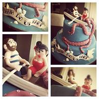 Retro Marine Wedding Cake