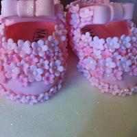 Pink baptism cake