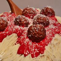 Pot of Spaghetti and Meatballs Cake 