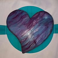 Purple&blue mirror glaze sparkling heart