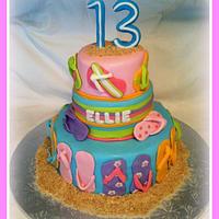 Flip Flop Themed Birthday Cake
