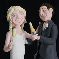 'Cheers' Wedding cake