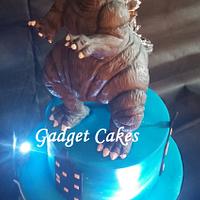 Godzilla Cake with sound and lights!