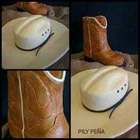 Cowboy hat & boot cake