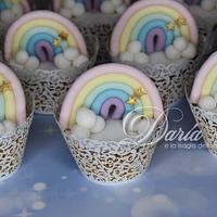 Rainbow themed cupcakes