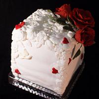 Rose cake with Bas Relief