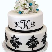 Black and White Damask Wedding Cake, Cookies, and more