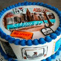 Buttercream icing, Hand Painted Fondant,  New York State of Mind...