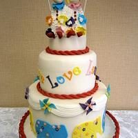 Circus themed wedding cake