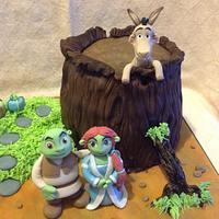 Shrek, Fiona and Donkey 