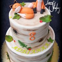 Birch cake with foxes