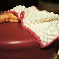Victorian style baby shower cake