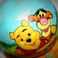 Hand painted Winnie The Pooh character ball cake