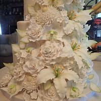 My Daugter's Cascading Floral Wedding Cake
