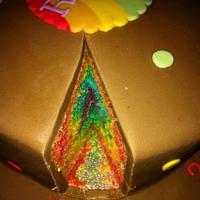 inside my first rainbow cake 