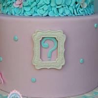 Baby shower gender reveal cake