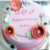 Boho Floral applique work cake