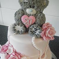 vintage rose and cute bear <3