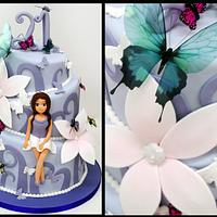 topsy turvy 21st cake by Sweet Temptations Cakes