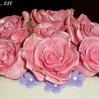 Pink and Purple Rose Cake