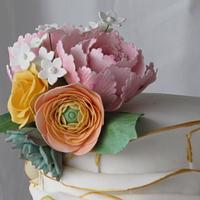 Petals wedding cake