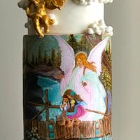 Guardian Angel Cake!-Hand Painted ...
