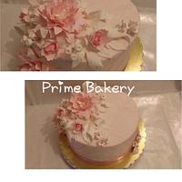 Peony flowers cake