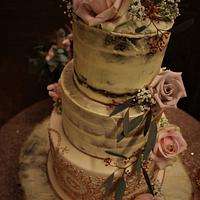 Mehndi Design Wedding Cake