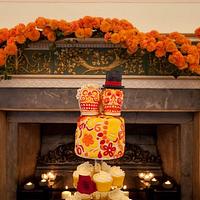 Day of the Dead wedding cupcake tower