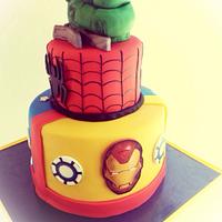 Superheroes Birthday Cake !!
