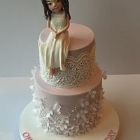 Pretty communion cake
