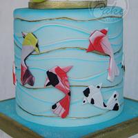 Origami koi fish Wedding cake