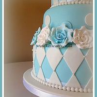 Tiffany Blue & White Stacked Wedding Cake